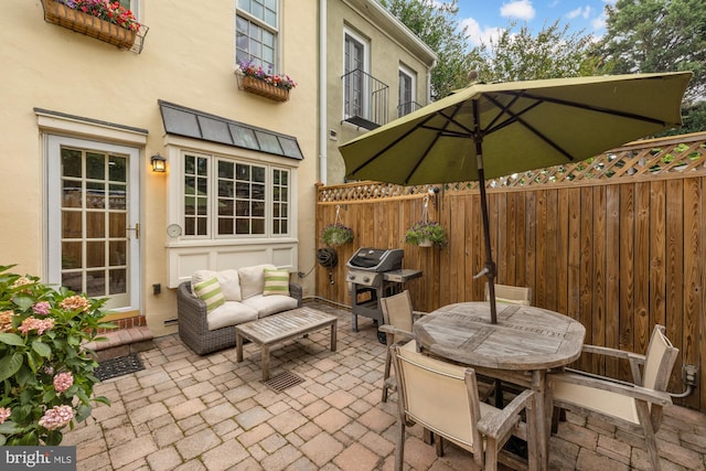 624 S Pitt St Unit 1/2, Alexandria, VA 22314 - view of patio / terrace featuring area for grilling, outdoor dining space, and outdoor lounge area