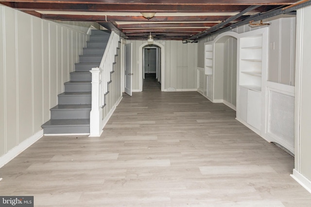 3116 Presstman St, Baltimore, MD 21216 - finished below grade area featuring stairs and light wood finished floors