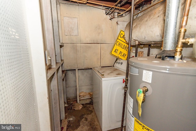 3116 Presstman St, Baltimore, MD 21216 - utility room with electric water heater and washer / clothes dryer