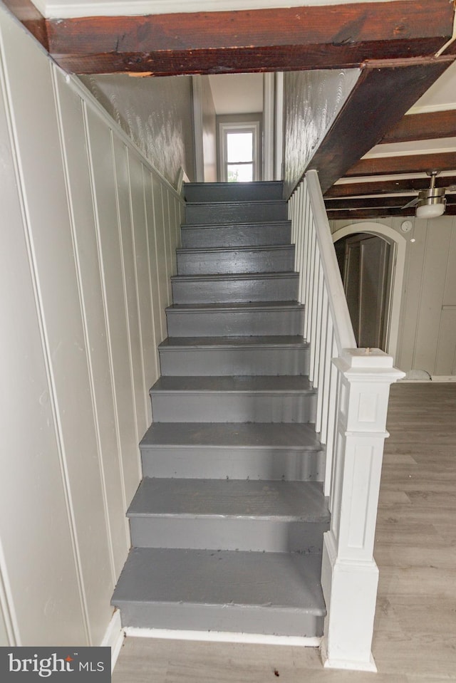 3116 Presstman St, Baltimore, MD 21216 - stairs with wood finished floors