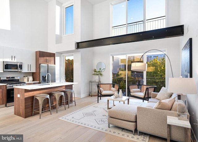 845 19th St NE Unit Ph-10, Washington, DC 20002 - living area with a towering ceiling and light wood finished floors