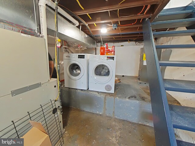 2230 N Mutter St, Philadelphia, PA 19133 - unfinished below grade area with independent washer and dryer and heating unit