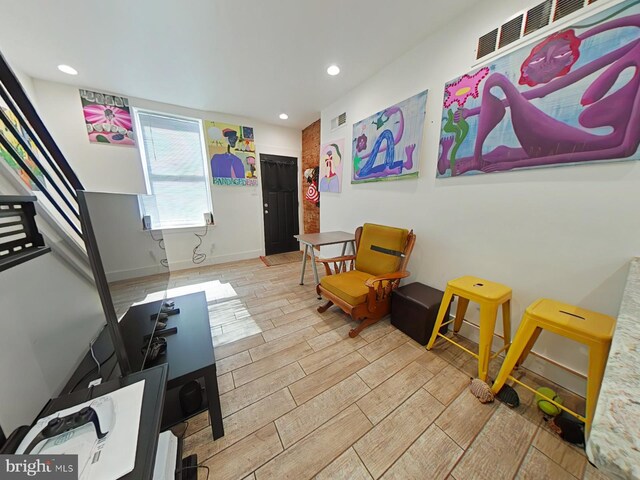 2230 N Mutter St, Philadelphia, PA 19133 - living area featuring wood finished floors and recessed lighting