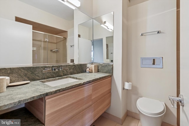 191 Presidential Blvd Unit R-605, Bala Cynwyd, PA 19004 - bathroom featuring a stall shower, vanity, and tile patterned floors