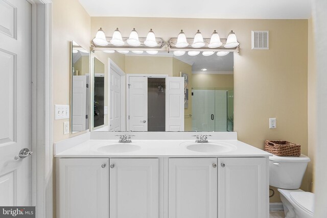 37 Fountain Dr W Unit 4C, Ocean City, MD 21842 - bathroom with a shower stall, double vanity, and a closet
