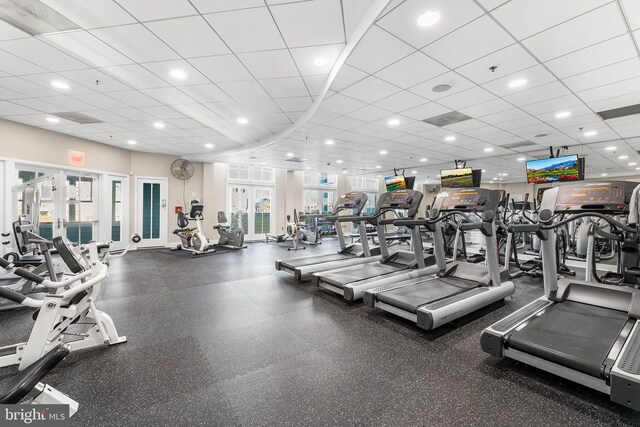 37 Fountain Dr W Unit 4C, Ocean City, MD 21842 - gym featuring recessed lighting and a paneled ceiling