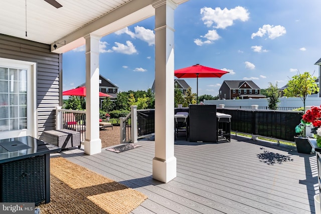 3404 Citation Dr, Harrisburg, PA 17112 - wooden deck with a ceiling fan