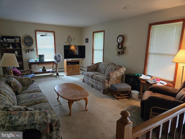 526 Fairground Rd, Newport, PA 17074 - carpeted living room with a baseboard radiator