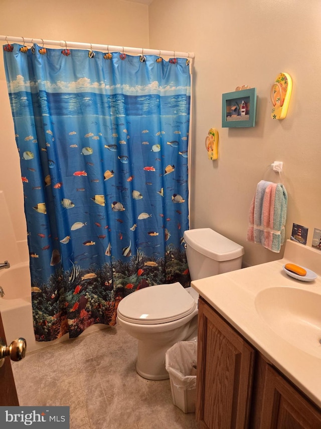 526 Fairground Rd, Newport, PA 17074 - bathroom featuring vanity, shower / bath combination with curtain, and tile patterned floors