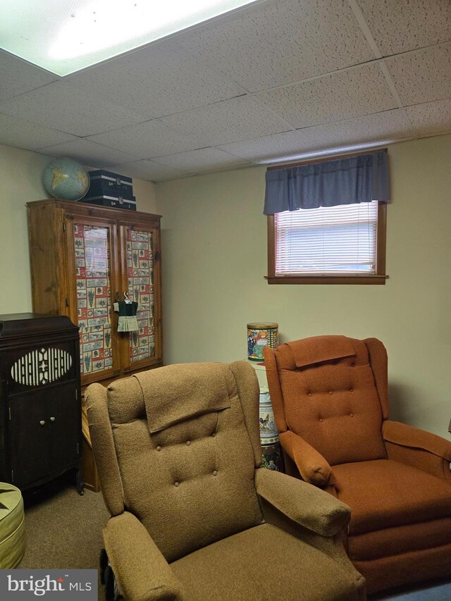 526 Fairground Rd, Newport, PA 17074 - living area with a drop ceiling and carpet floors