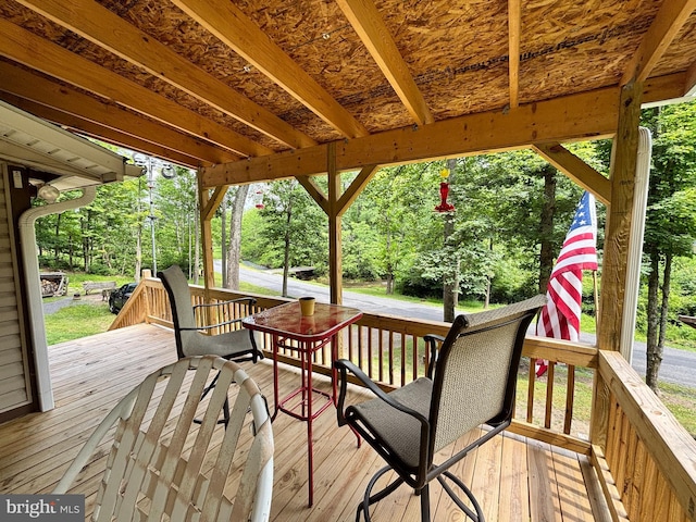 4677 Back Hollow Rd, Blain, PA 17006 - deck featuring view of wooded area