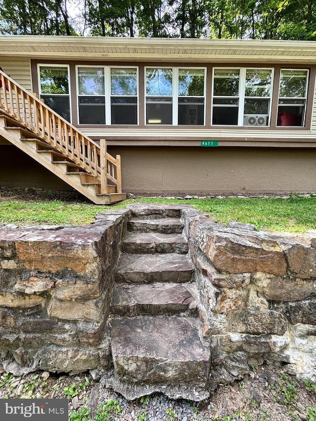 4677 Back Hollow Rd, Blain, PA 17006 - back of house featuring stairs
