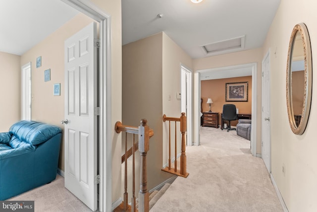 8910 Edison Ln, Clinton, MD 20735 - corridor with light colored carpet, an upstairs landing, and a desk