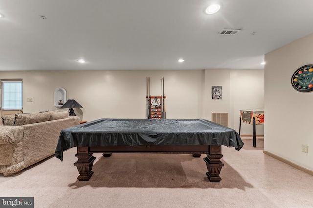 8910 Edison Ln, Clinton, MD 20735 - recreation room with recessed lighting, carpet floors, and billiards