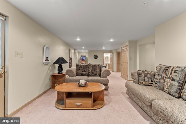 8910 Edison Ln, Clinton, MD 20735 - living area featuring light colored carpet and recessed lighting