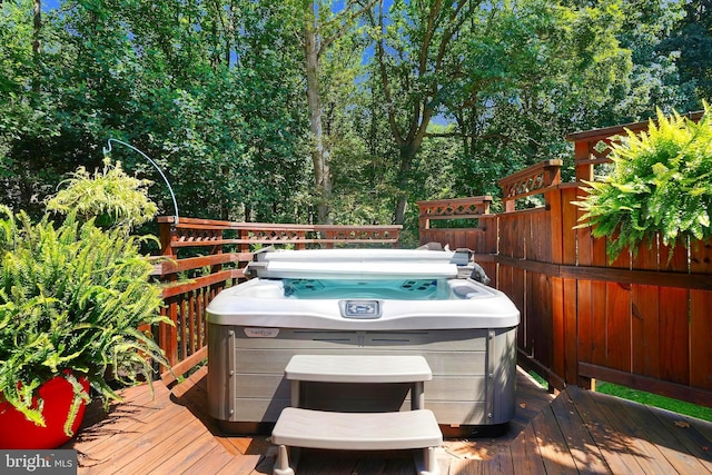 616 Silverstone Ct, Silver Spring, MD 20905 - wooden deck featuring a hot tub