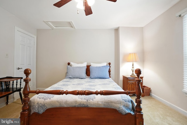 616 Silverstone Ct, Silver Spring, MD 20905 - bedroom with carpet, attic access, and a ceiling fan