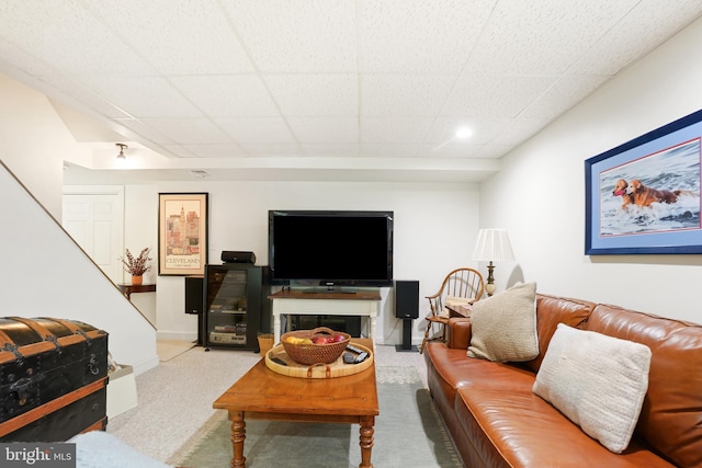 616 Silverstone Ct, Silver Spring, MD 20905 - living room with carpet floors and a drop ceiling