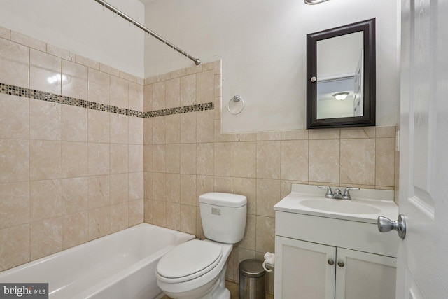 605 N 12th St Unit B, Philadelphia, PA 19123 - full bathroom with tile walls, vanity, and bathing tub / shower combination