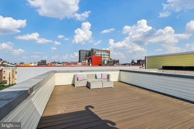 605 N 12th St Unit B, Philadelphia, PA 19123 - wooden deck with a view of city