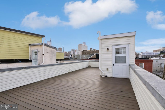 605 N 12th St Unit B, Philadelphia, PA 19123 - wooden terrace featuring a city view