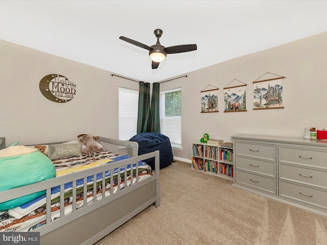 9929 Arapahoe Rd, New Market, MD 21774 - bedroom with light carpet and ceiling fan