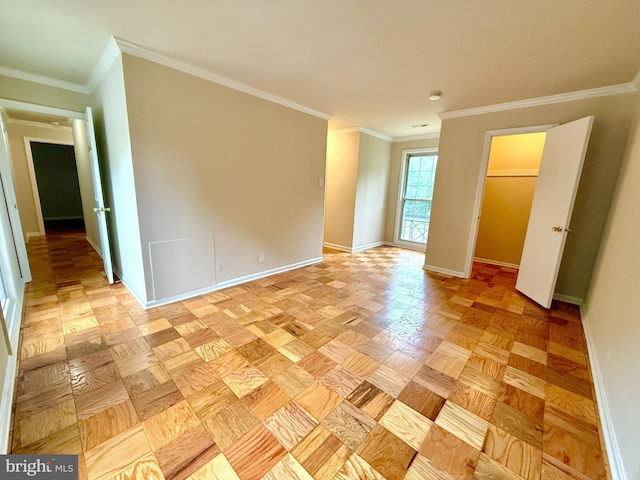 868 Quince Orchard Blvd Unit 202, Gaithersburg, MD 20878 - unfurnished bedroom featuring baseboards and ornamental molding