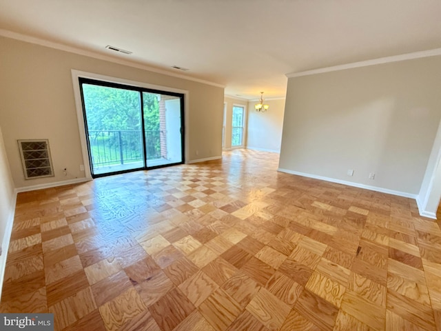 868 Quince Orchard Blvd Unit 202, Gaithersburg, MD 20878 - spare room with a chandelier and crown molding