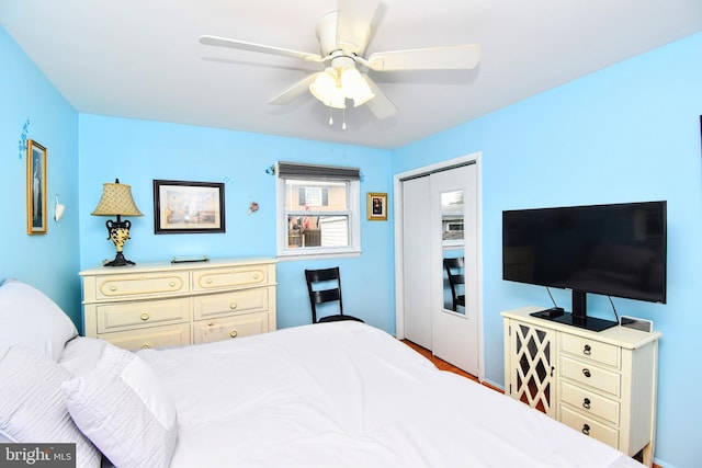 24 Haddon Rd, Somers Point, NJ 08244 - bedroom featuring a closet and ceiling fan