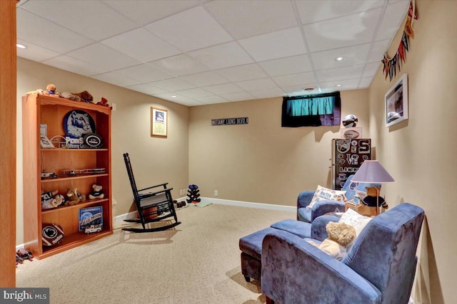 14 Wyomissing Ct, Wyomissing, PA 19610 - sitting room featuring carpet, a drop ceiling, and recessed lighting