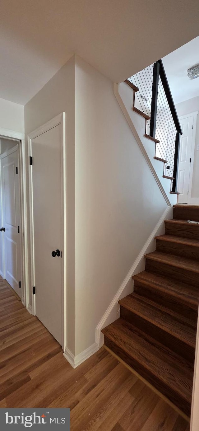 3478 Pence Ct, Annandale, VA 22003 - staircase featuring wood finished floors