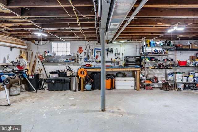 6934 River Drive Rd, Sparrows Point, MD 21219 - basement featuring a workshop area