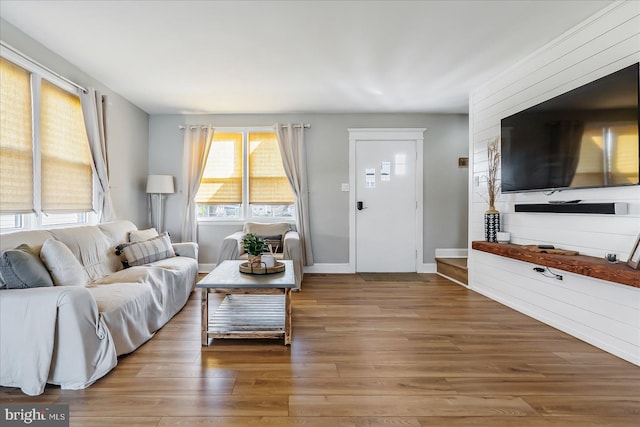 6934 River Drive Rd, Sparrows Point, MD 21219 - living room with wood finished floors and baseboards