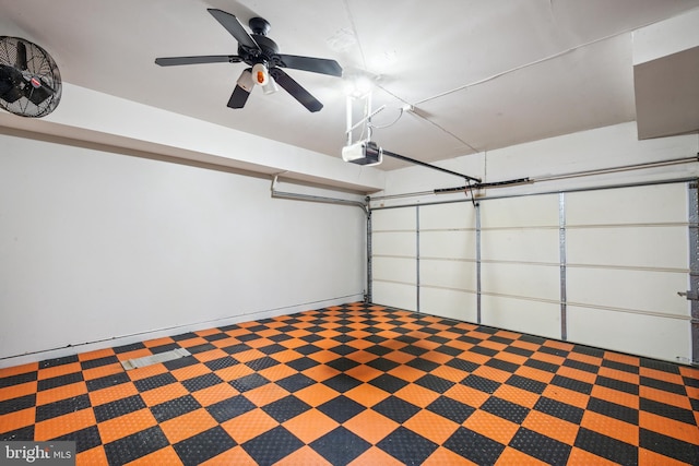 8562 Wyngate Manor Ct, Alexandria, VA 22309 - garage featuring a garage door opener and ceiling fan