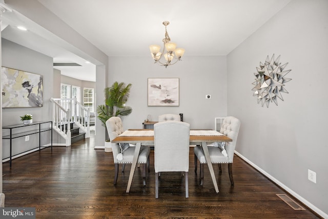 8562 Wyngate Manor Ct, Alexandria, VA 22309 - dining room with a chandelier and wood finished floors