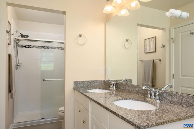 2127 Elm Tree Knl, Charlottesville, VA 22911 - bathroom featuring double vanity, a shower stall, and tile patterned flooring