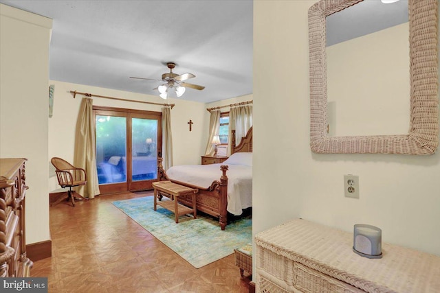 270 Gouglersville Rd, Reading, PA 19608 - bedroom featuring access to exterior and ceiling fan