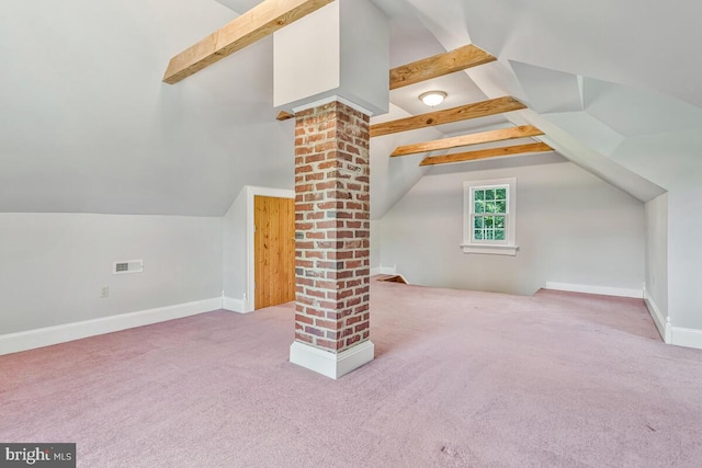 2090 Clearview Dr, Owings, MD 20736 - additional living space featuring decorative columns and carpet flooring
