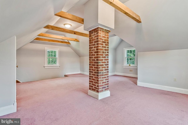 2090 Clearview Dr, Owings, MD 20736 - bonus room with decorative columns, carpet flooring, and plenty of natural light