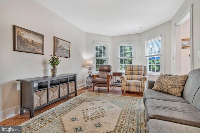 2090 Clearview Dr, Owings, MD 20736 - living room featuring baseboards and wood finished floors