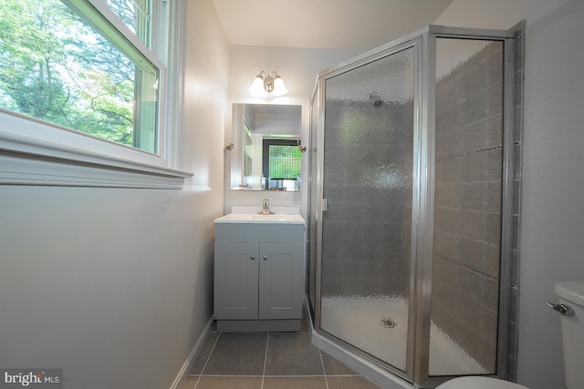 1420 E Boot Rd, West Chester, PA 19380 - full bath featuring tile patterned floors, vanity, and a shower stall