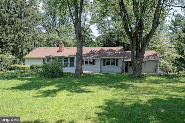 1420 E Boot Rd, West Chester, PA 19380 - view of front facade featuring a front lawn and a chimney