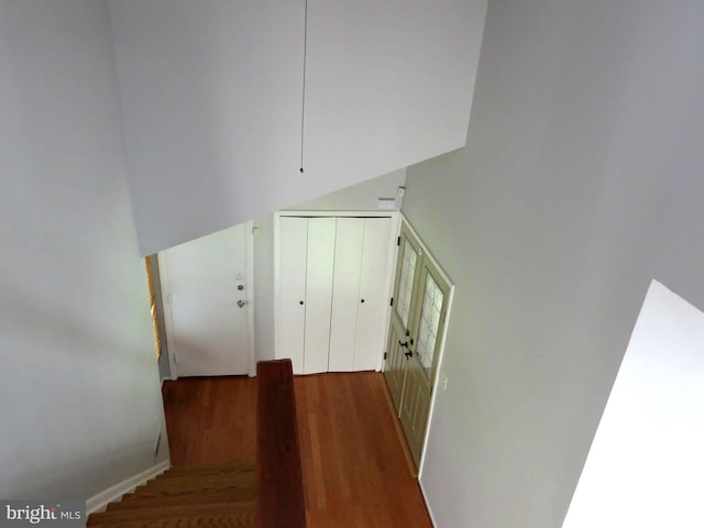 1208 Pickering Cir, Upper Marlboro, MD 20774 - stairway with wood finished floors and a high ceiling
