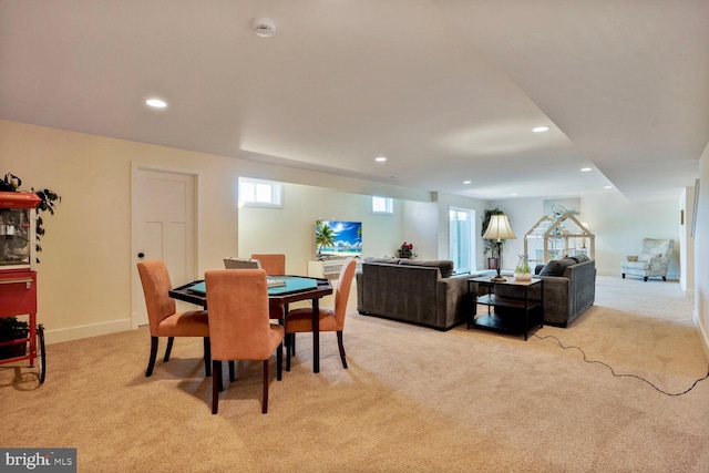 11100 Slate Landing Ln, Nokesville, VA 20181 - dining area featuring light colored carpet and recessed lighting