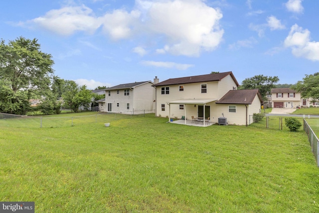1848 Statesman Ct, Severn, MD 21144 - back of house featuring a patio, a fenced backyard, and a chimney