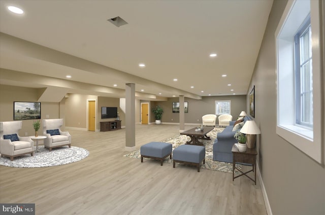 51FRANKLINDR Franklin Dr, Mechanicsburg, PA 17055 - living area with light wood-style floors, recessed lighting, and ornate columns