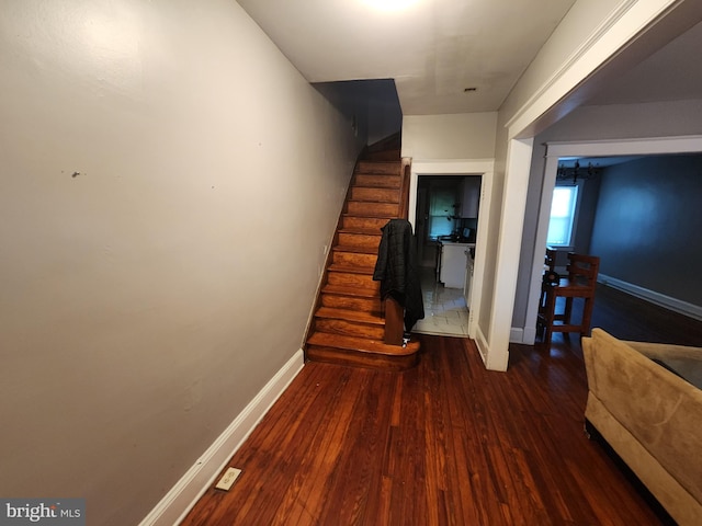 5228 Denmore Ave, Baltimore, MD 21215 - stairs with wood finished floors and baseboards