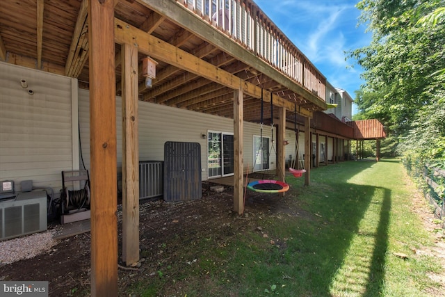 213 Buchanan Ct, Downingtown, PA 19335 - view of green lawn featuring a deck