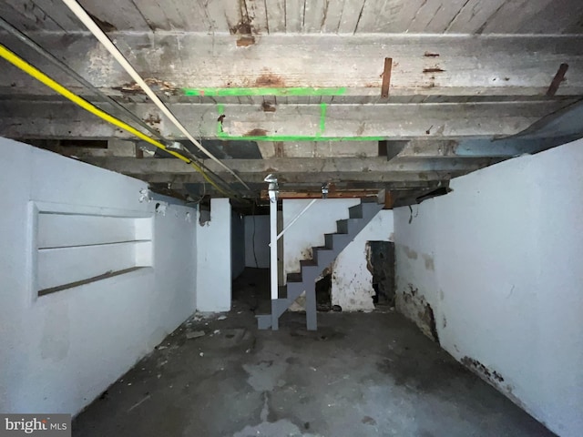 2532 W Baltimore St, Baltimore, MD 21223 - unfinished below grade area featuring stairway