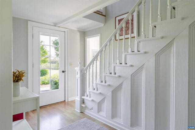 928 Slate Mill Rd Unit B, Stanardsville, VA 22973 - entryway featuring wood finished floors and stairs